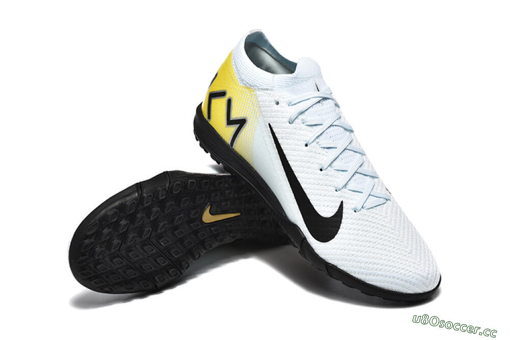 Men's Nike Air Zoom Mercurial Vapor 16 Elite TF Artificial Turf Low-Tops Football Shoes - White/Black/Yellow 4