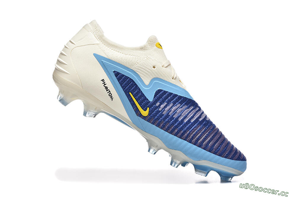 Men's Nike Phantom 6 Elite Low FG Firm Ground Low-Tops Football Boots - Blue/White/Black 7