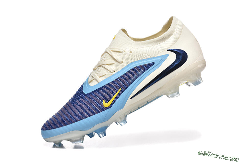 Men's Nike Phantom 6 Elite Low FG Firm Ground Low-Tops Football Boots - Blue/White/Black 8