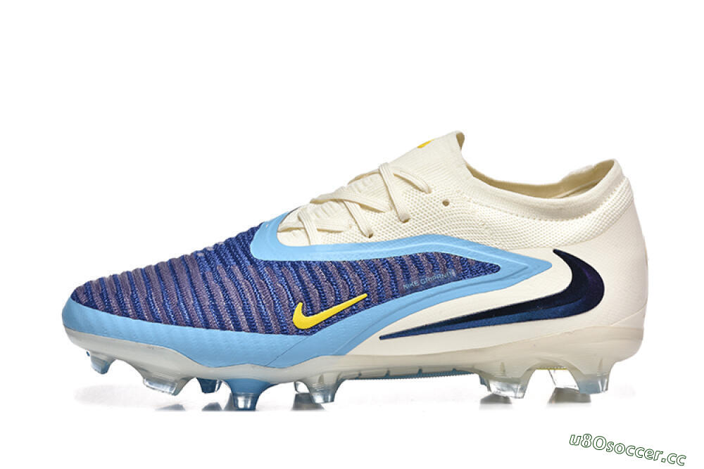 Men's Nike Phantom 6 Elite Low FG Firm Ground Low-Tops Football Boots - Blue/White/Black 0