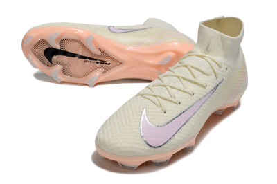 Unisex Nike Air Zoom Mercurial Superfly 10 Elite FG Firm Ground High-Tops Football Boots - Beige/Pink/Silver
