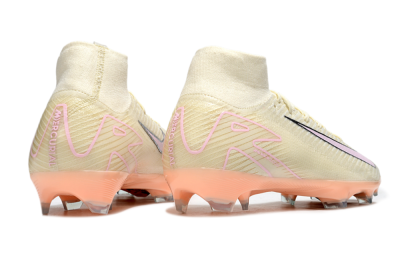 Unisex Nike Air Zoom Mercurial Superfly 10 Elite FG Firm Ground High-Tops Football Boots - Beige/Pink/Silver