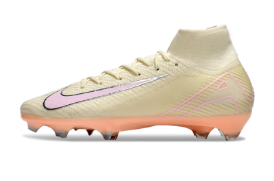 Unisex Nike Air Zoom Mercurial Superfly 10 Elite FG Firm Ground High-Tops Football Boots - Beige/Pink/Silver