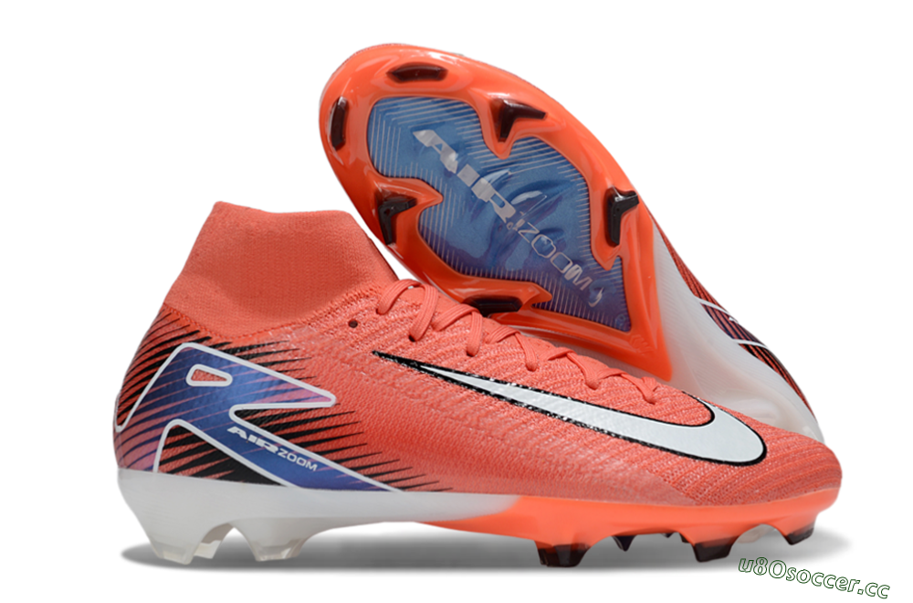 Unisex Nike Air Zoom Mercurial Superfly 10 Elite FG Firm Ground High-Tops Football Boots - Red/White/Blue 2