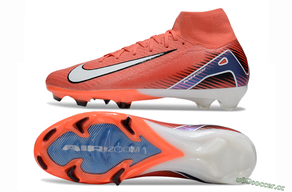 Unisex Nike Air Zoom Mercurial Superfly 10 Elite FG Firm Ground High-Tops Football Boots - Red/White/Blue 1