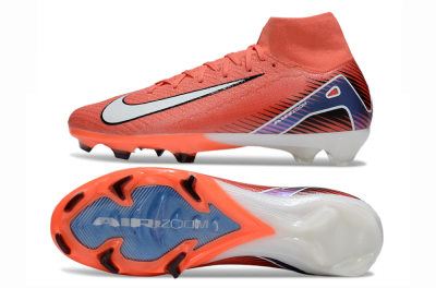 Unisex Nike Air Zoom Mercurial Superfly 10 Elite FG Firm Ground High-Tops Football Boots - Red/White/Blue