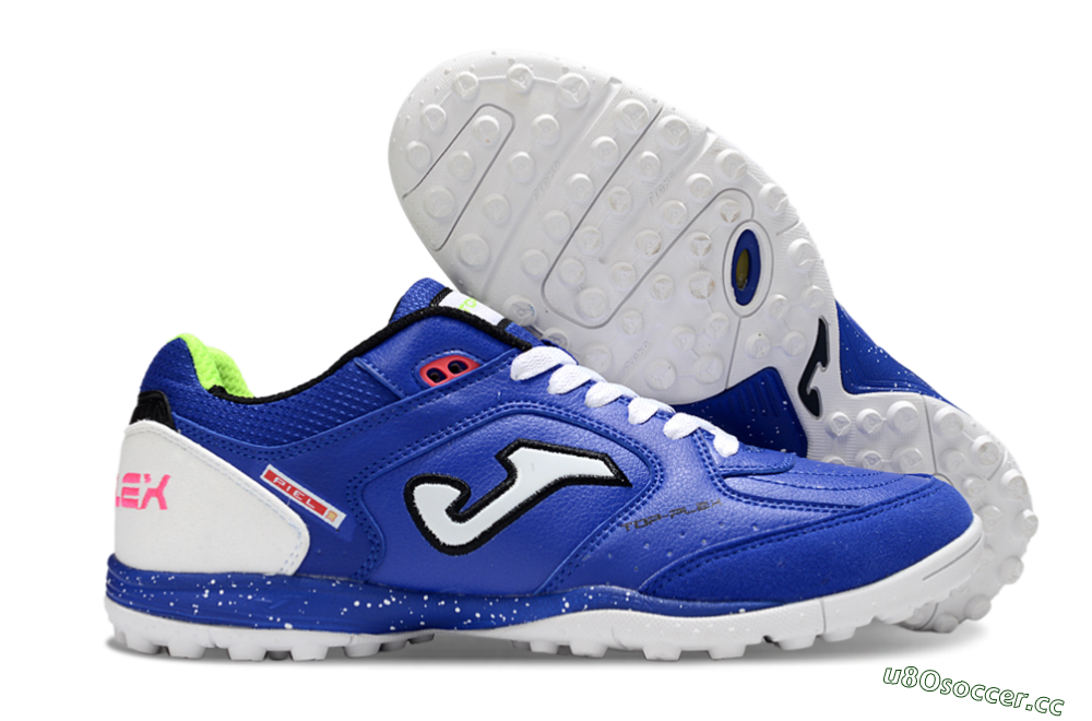 Men's Joma Top Flex TF Artificial Turf Low-Tops Football Shoes - Blue/Silver/Black 2