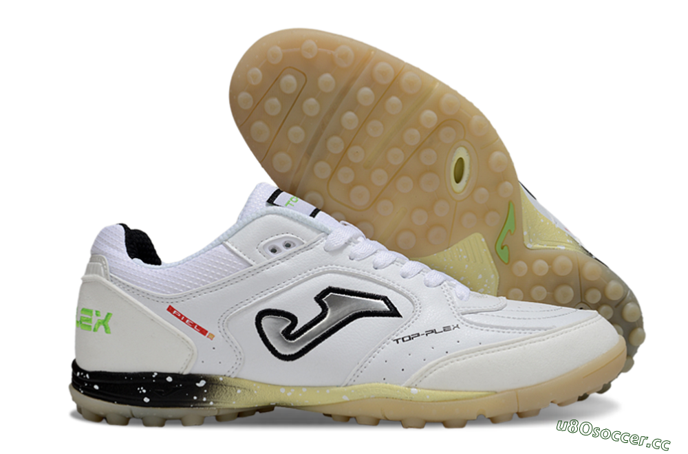Men's Joma Top Flex TF Artificial Turf Low-Tops Football Shoes - White/Silver/Black 2