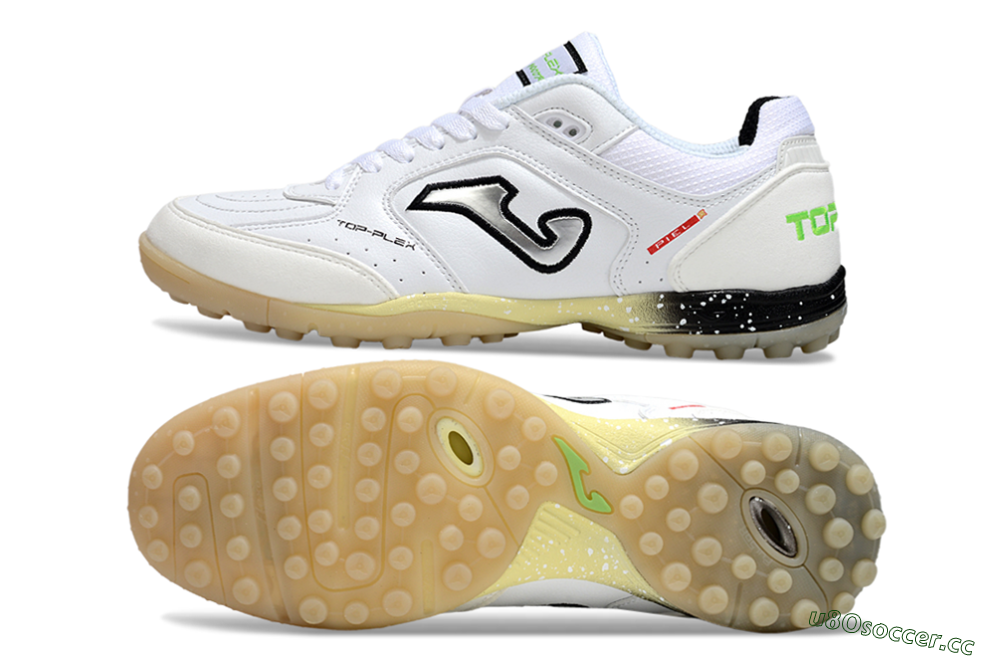 Men's Joma Top Flex TF Artificial Turf Low-Tops Football Shoes - White/Silver/Black 1
