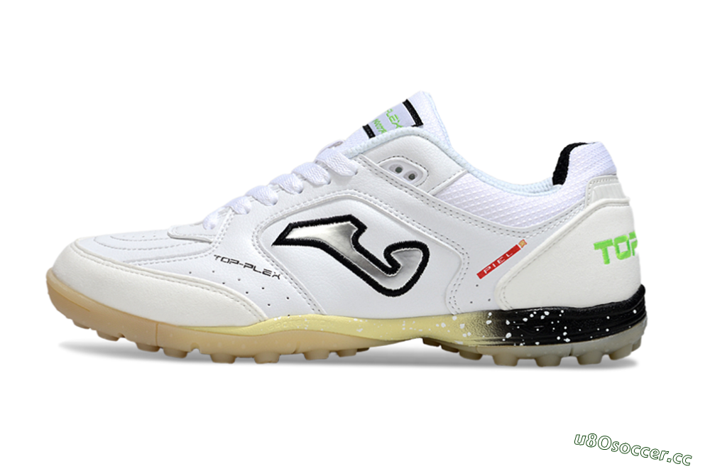 Men's Joma Top Flex TF Artificial Turf Low-Tops Football Shoes - White/Silver/Black 0