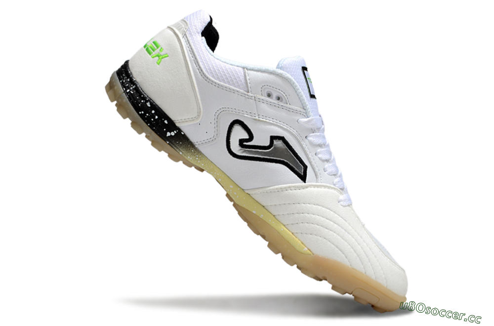 Men's Joma Top Flex TF Artificial Turf Low-Tops Football Shoes - White/Silver/Black 4