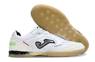 Men's Joma Top Flex IC Indoor & Futsal Low-Tops Football Shoes - White/Silver/Black