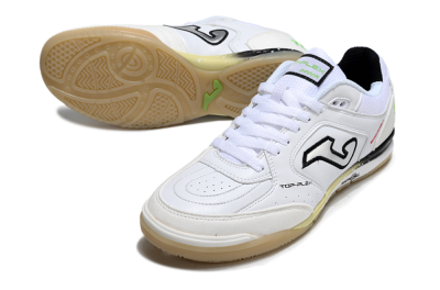 Men's Joma Top Flex IC Indoor & Futsal Low-Tops Football Shoes - White/Silver/Black