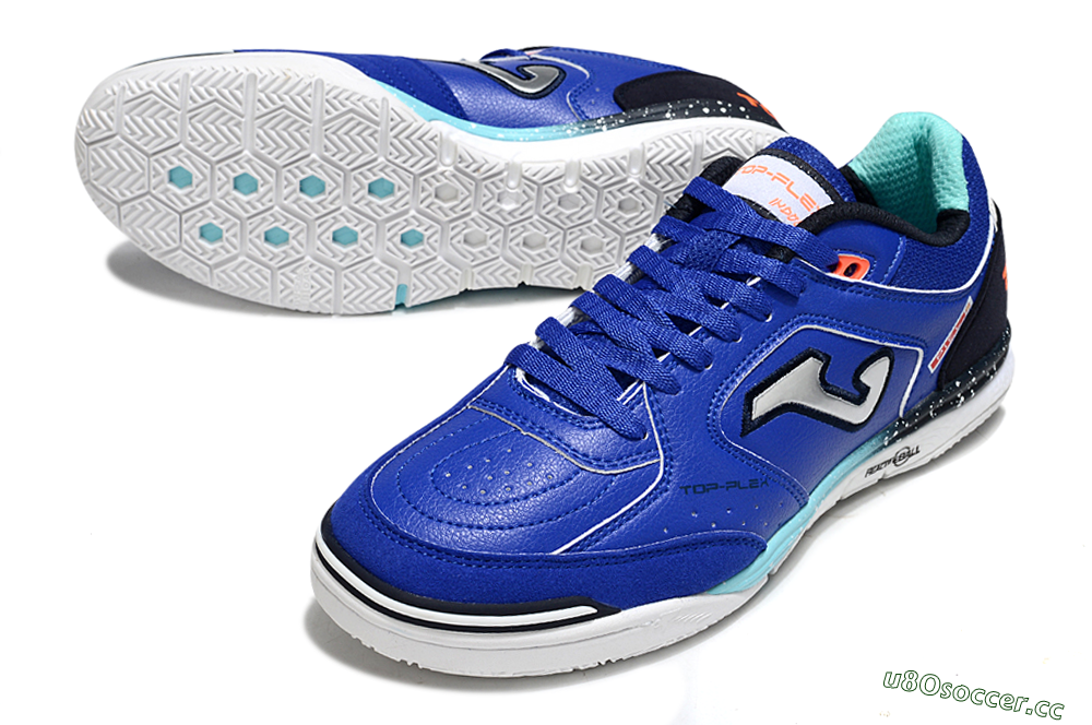 Men's Joma Top Flex IC Indoor & Futsal Low-Tops Football Shoes - Blue/Silver/Black 3