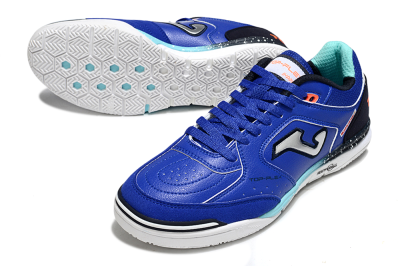 Men's Joma Top Flex IC Indoor & Futsal Low-Tops Football Shoes - Blue/Silver/Black