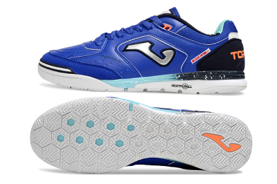 Men's Joma Top Flex IC Indoor & Futsal Low-Tops Football Shoes - Blue/Silver/Black