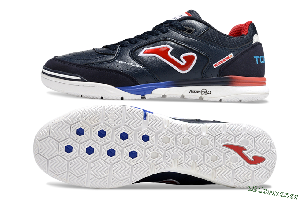 Men's Joma Top Flex IC Indoor & Futsal Low-Tops Football Shoes - Blue/White/Red 1