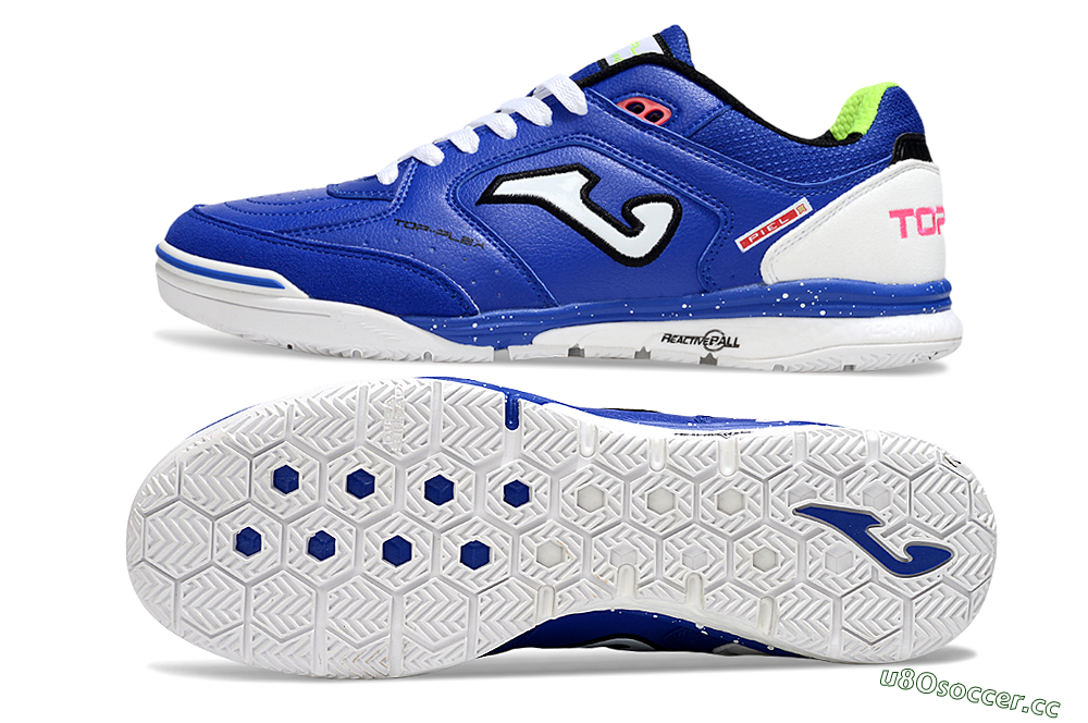 Men's Joma Top Flex IC Indoor & Futsal Low-Tops Football Shoes - Blue/White/Red 1