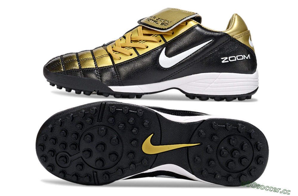 Men's Nike Air Zoom Total 90 III TF Artificial Turf Low-Tops Football Shoes - Black/Gold/White 1