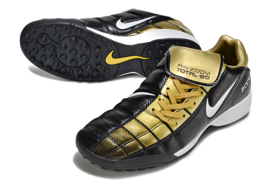 Men's Nike Air Zoom Total 90 III TF Artificial Turf Low-Tops Football Shoes - Black/Gold/White