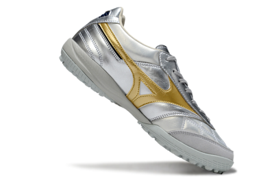 Men's Mizuno Morelia Neo 4 TF Artificial Turf Low-Tops Football Shoes - Silver/Gold/Black