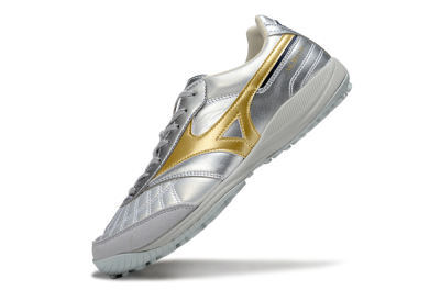 Men's Mizuno Morelia Neo 4 TF Artificial Turf Low-Tops Football Shoes - Silver/Gold/Black