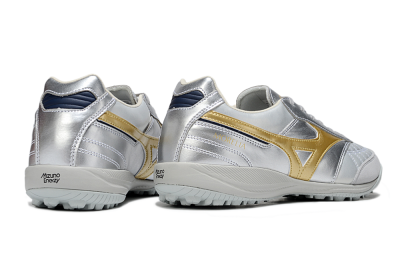 Men's Mizuno Morelia Neo 4 TF Artificial Turf Low-Tops Football Shoes - Silver/Gold/Black