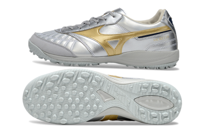 Men's Mizuno Morelia Neo 4 TF Artificial Turf Low-Tops Football Shoes - Silver/Gold/Black