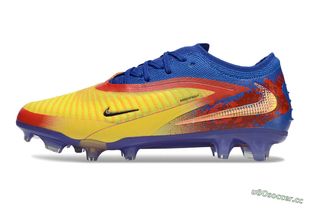 Men's Nike Phantom 6 Elite Low FG Firm Ground Low-Tops Football Boots - Yellow/Red/Blue 0