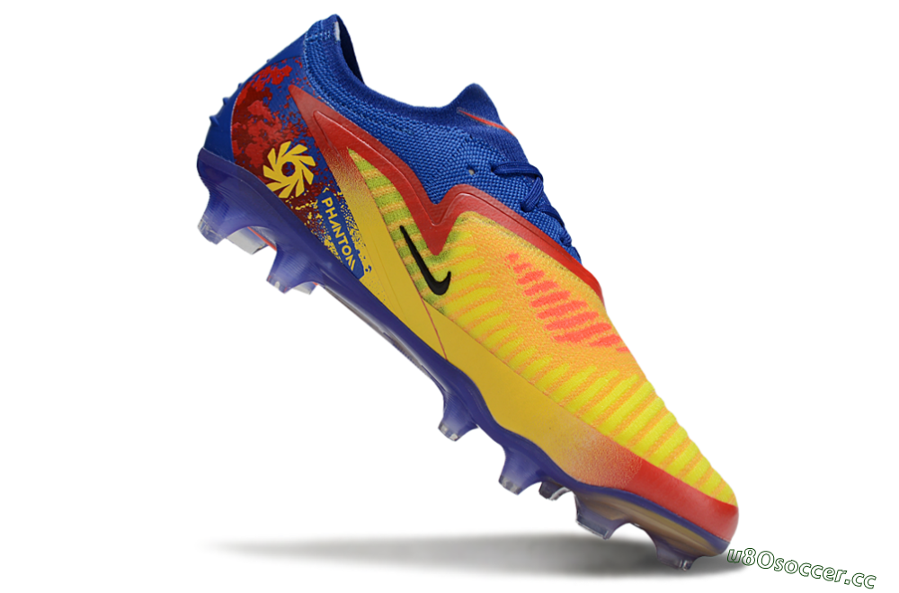 Men's Nike Phantom 6 Elite Low FG Firm Ground Low-Tops Football Boots - Yellow/Red/Blue 4