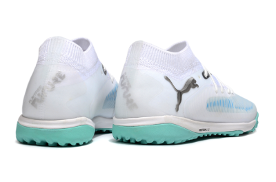 Men's Puma Future 8 Ultimate TF Artificial Turf Low-Tops Football Shoes - White/Silver/Blue