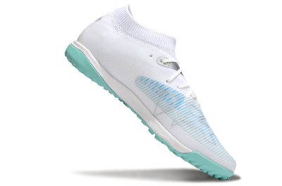 Men's Puma Future 8 Ultimate TF Artificial Turf Low-Tops Football Shoes - White/Silver/Blue