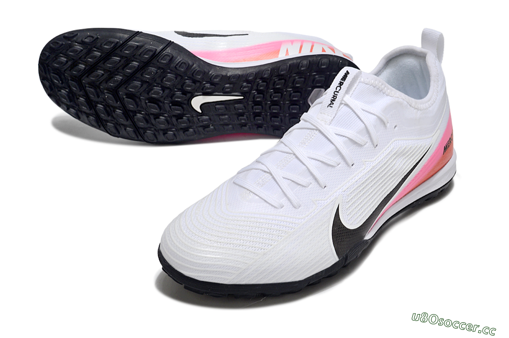 Unisex Nike Air Zoom Mercurial Vapor 16 Pro TF Artificial Turf Low-Tops Football Shoes - White/Black/Pink 3