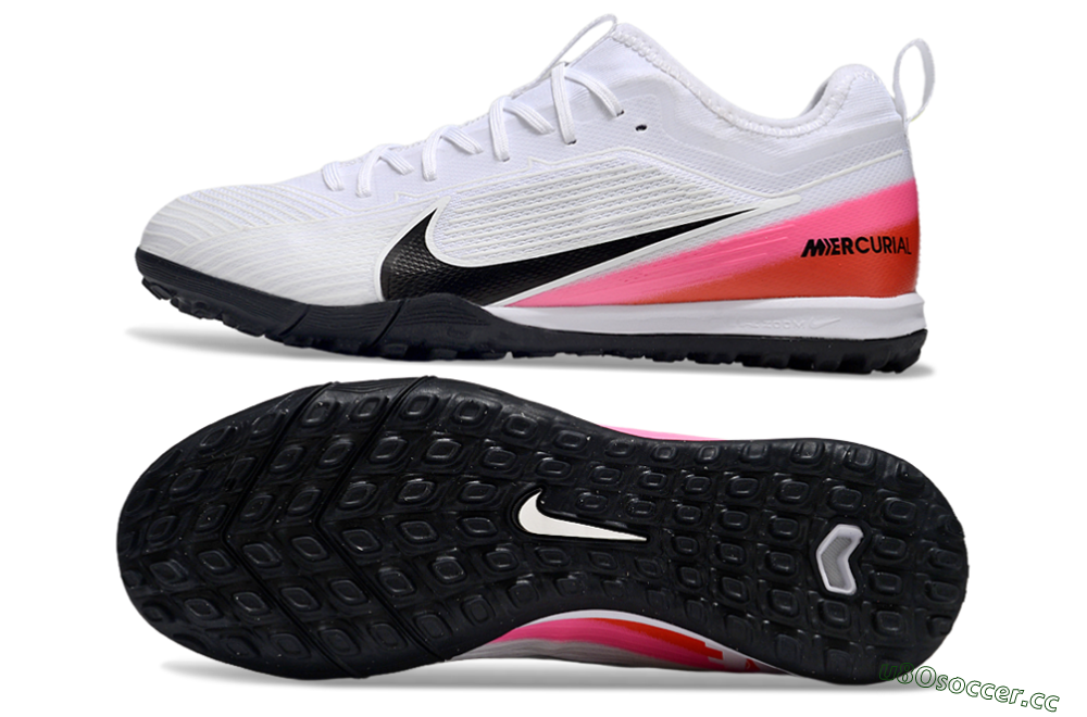 Unisex Nike Air Zoom Mercurial Vapor 16 Pro TF Artificial Turf Low-Tops Football Shoes - White/Black/Pink 1