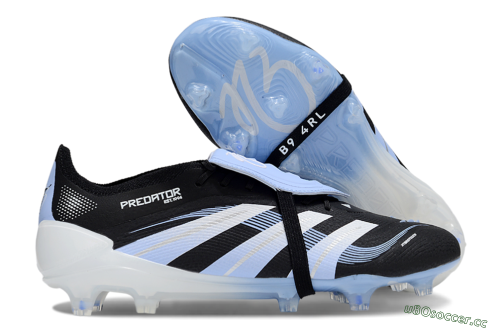 Men's Adidas Predator 25 Elite Foldover Tongue FG Firm Ground Low-Tops Football Boots - Black/Jade/White 2