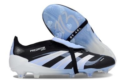 Men's Adidas Predator 25 Elite Foldover Tongue FG Firm Ground Low-Tops Football Boots - Black/Jade/White