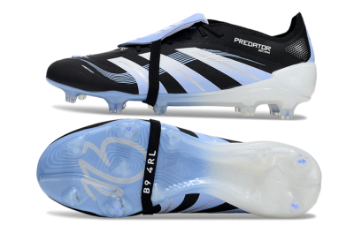 Men's Adidas Predator 25 Elite Foldover Tongue FG Firm Ground Low-Tops Football Boots - Black/Jade/White