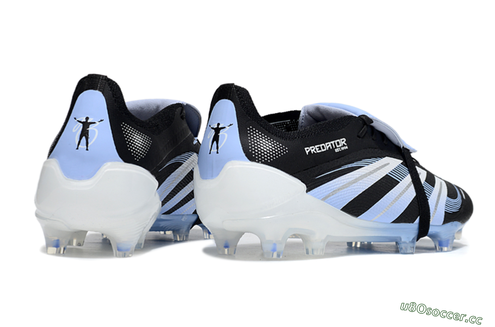 Men's Adidas Predator 25 Elite Foldover Tongue FG Firm Ground Low-Tops Football Boots - Black/Jade/White 6