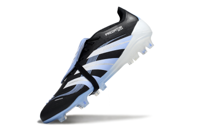 Men's Adidas Predator 25 Elite Foldover Tongue FG Firm Ground Low-Tops Football Boots - Black/Jade/White