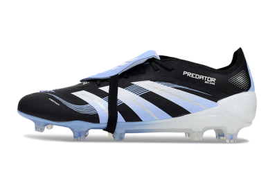 Men's Adidas Predator 25 Elite Foldover Tongue FG Firm Ground Low-Tops Football Boots - Black/Jade/White