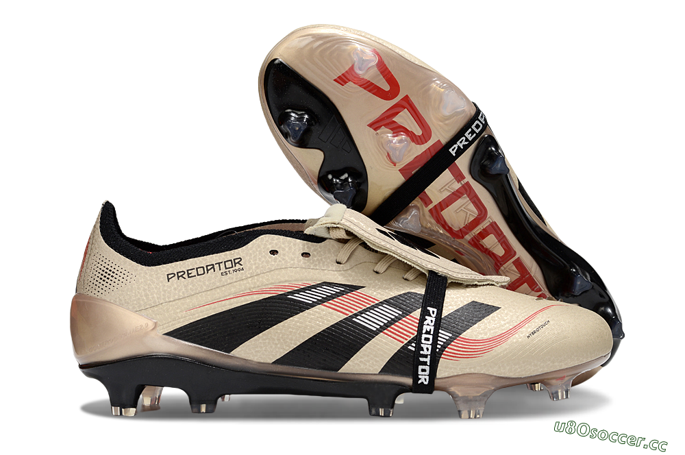 Men's Adidas Predator 25 Elite Foldover Tongue FG Firm Ground Low-Tops Football Boots - Gold/Black/White 2