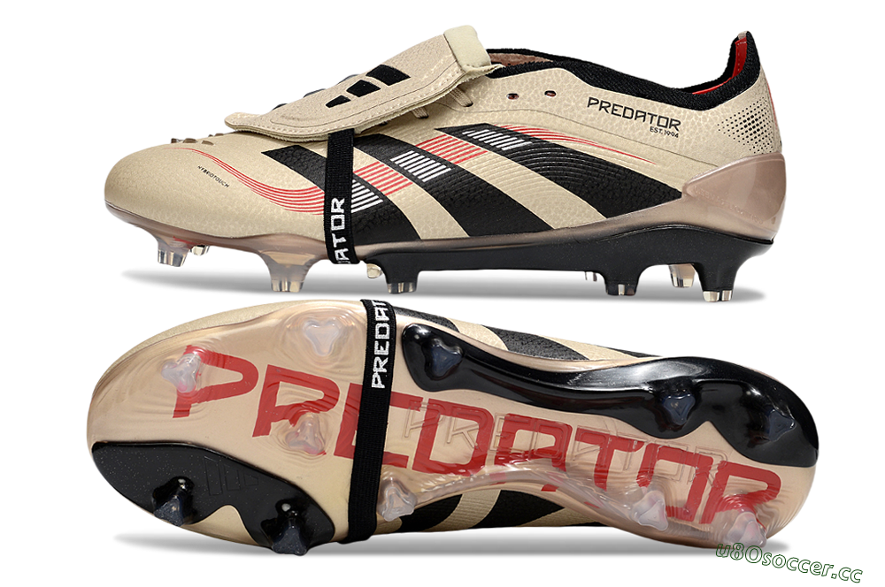 Men's Adidas Predator 25 Elite Foldover Tongue FG Firm Ground Low-Tops Football Boots - Gold/Black/White 1