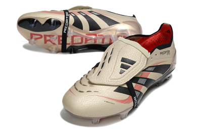 Men's Adidas Predator 25 Elite Foldover Tongue FG Firm Ground Low-Tops Football Boots - Gold/Black/White