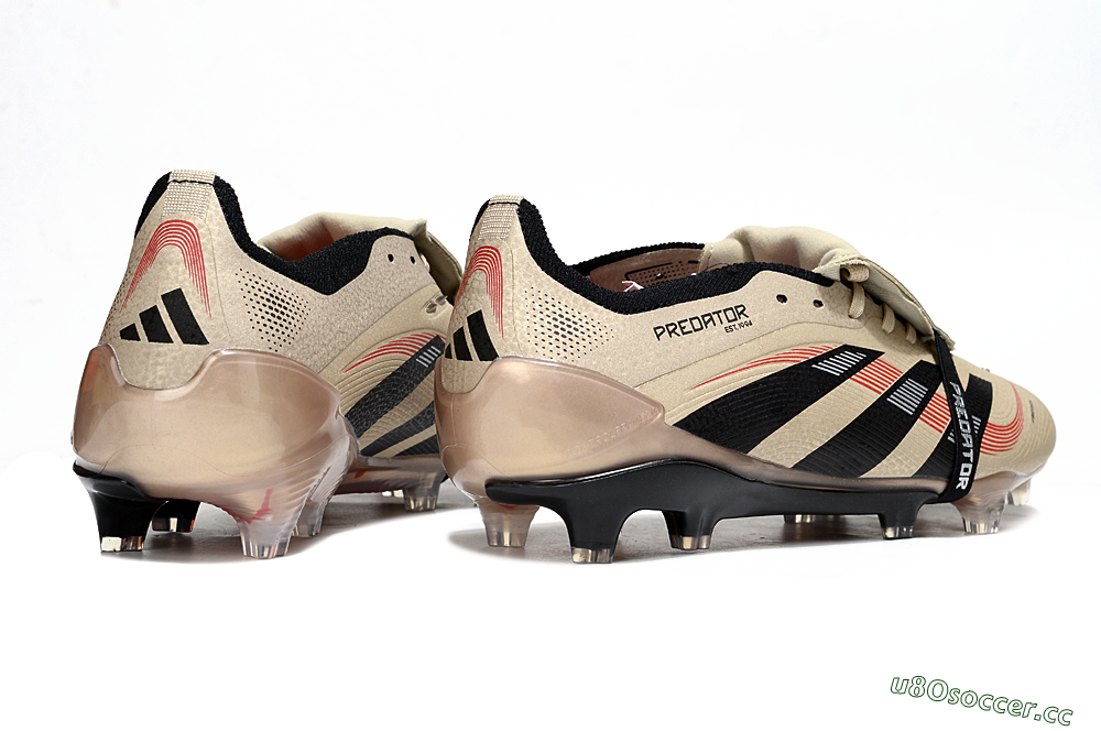 Men's Adidas Predator 25 Elite Foldover Tongue FG Firm Ground Low-Tops Football Boots - Gold/Black/White 6