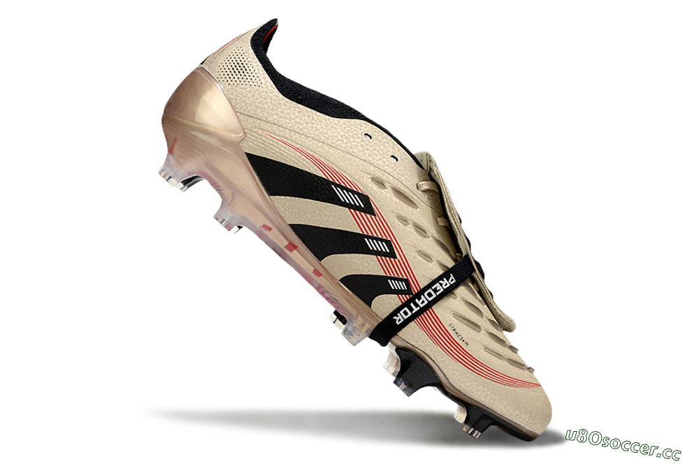 Men's Adidas Predator 25 Elite Foldover Tongue FG Firm Ground Low-Tops Football Boots - Gold/Black/White 4