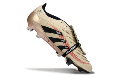 Men's Adidas Predator 25 Elite Foldover Tongue FG Firm Ground Low-Tops Football Boots - Gold/Black/White