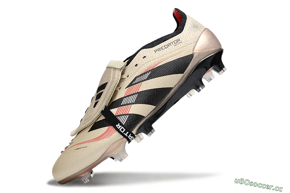 Men's Adidas Predator 25 Elite Foldover Tongue FG Firm Ground Low-Tops Football Boots - Gold/Black/White 5