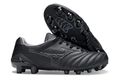 Men's Mizuno Morelia Neo 4 FG Firm Ground Low-Tops Football Boots - Black/Black