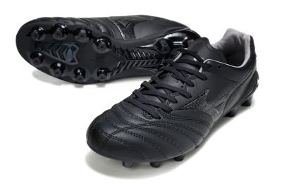 Men's Mizuno Morelia Neo 4 FG Firm Ground Low-Tops Football Boots - Black/Black