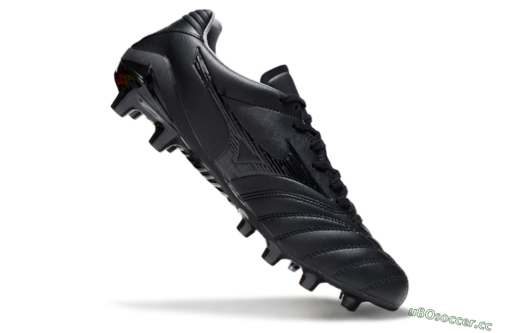 Men's Mizuno Morelia Neo 4 FG Firm Ground Low-Tops Football Boots - Black/Black 4